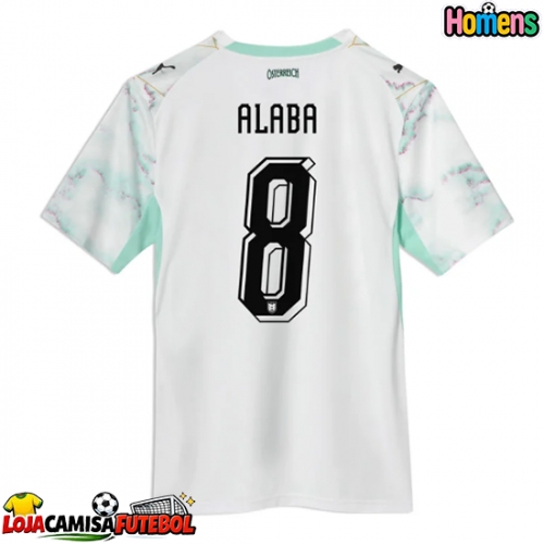 Camisa de Futebol Áustria David Alaba #8 Equipamento Secundário Mundo 2026 Manga Curta